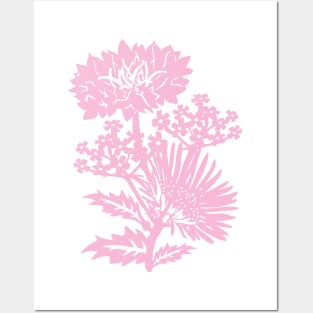 Pink wildflower posie Posters and Art